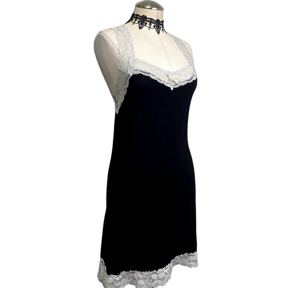 Honeydew Soft Lace Gothic Coquette Ruched Bow Slip Dress Nightgown Babydoll Sz M - Picture 3 of 14